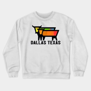 Texas Travel Vintage Cows Bulls Dallas Crewneck Sweatshirt